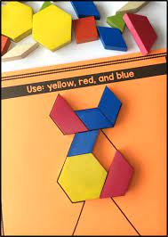 Includes pattern blocks in color and black & white, and several pattern block designs. Pattern Block Logic Puzzles Mrs Winter S Bliss