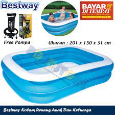 Kolam renang anak dewasa 1meter s/d 1.5meter 100cm bestway intime: Bestway Kolam Renang Anak Dan Keluarga Ukuran Jumbo Besar Family Pool 201 Cm Pompa Lazada Indonesia