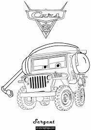 Cars 2 Printable Coloring Pages Cars 2 Sarge Printable Coloring Page Ecoloringpage Com Printable Cars Coloring Pages Lego Coloring Pages Coloring Pages