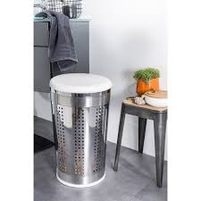Panier A Linge Metal Urban Chrome L 35 X H 58 5 X P 35 Cm Panier A Linge Mobilier De Salon Panier