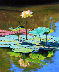 Få 5.355 sekund stockvideoklipp på lotus flowers floating in the med 59.94 fps. Lotus Above The Lily Pads Painting By John Lautermilch
