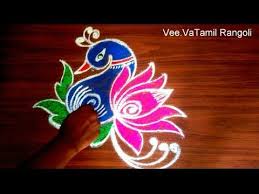 Colourful Peacock Flower Rangoli Kolam Rangoli Designs With Dots Simple Sankranthi Muggulu Youtube In 2020 Rangoli Designs Rangoli Designs With Dots Flower Rangoli