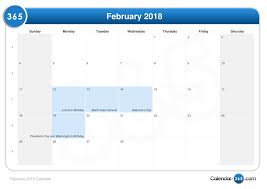 February 2018 Calendar