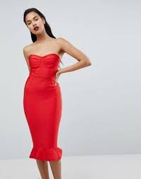 Élevé à faible date, plus ancien au plus récent date. Prettylittlething Bandage Frill Hem Midi Dress Red Midi Dress Maxi Dress Prom Red Bandage Dress