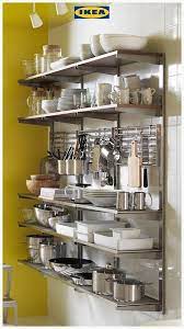 Storage combination47 1/4x13 3/4x22 1/2 . Kungsfors Suspension Rail With Shelf Wll Grid Stainless Steel Ash In 2020 Kitchen Wall Storage Small Kitchen Storage Diy Kitchen Storage