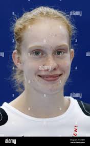 Portrait of German gymnast Jenny Brunner, photographed after a training  session in Stuttgart, southwestern Germany, Thursday, Aug.9, 2007. (AP  Photo/Thomas Kienzle Stock Photo