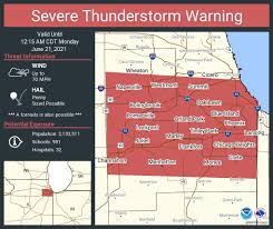 Jun 21, 2021 · the national weather service had issued a tornado warning around 11:43 p.m. Nws Chicago On Twitter Severe Thunderstorm Warning Including Joliet Il Naperville Il Cicero Il Until 12 15 Am Cdt