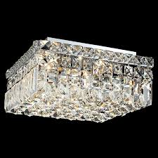 Modern Square Crystal Flush Mount Light Fixture With A Curtain Of Straight Rectangular Crysta Crystal Ceiling Light Ceiling Lights Chandelier Lighting Fixtures