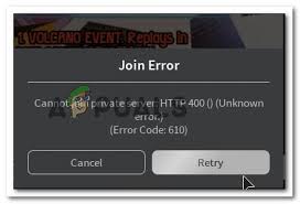 We would like to show you a description here but the site won't allow us. Fix Roblox Error Code 610 Appuals Com