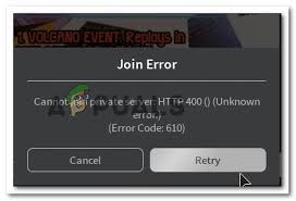 Check spelling or type a new query. Fix Roblox Error Code 610 Appuals Com