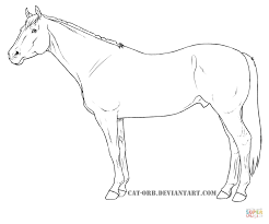 Horse coloring page with few details for kids : Quarter Horse Coloring Page Free Printable Coloring Pages Horse Coloring Pages Easy Horse Drawing Horse Drawings