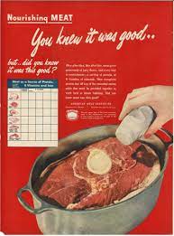 Nourishing Meat Late 1940s Vintageads Ads Vintage Printad Tvads Advertising Brandscience Influence Online Facebook Vintage Recipes Buy Foods Food