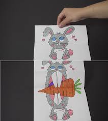 Folded Surprise Animal Drawing Rabbit Coloring Page Elementary Art Animal Drawings Coloring Pages
