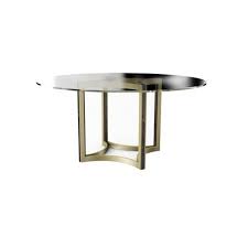 This table is available in either a silver or gold finish with a round clear glass top. Dining Tables Caracole