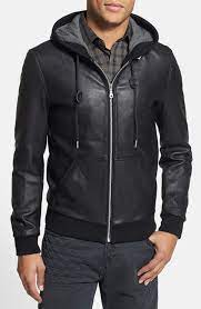 7 Diamonds Cosovo Sheepskin Leather Hoodie Nordstrom Leather Hoodie Jackets Men Fashion Mens Outdoor Jackets