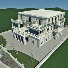 3d Model Of Palace Terrace Garden House Architecture Design House Exterior Architecture House