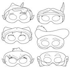 Peter Pan Printable Coloring Mask Peter Pan Captain Hook Etsy