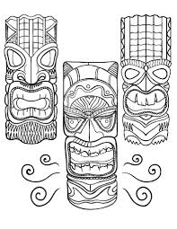 Printable Tiki Mask Coloring Page Free Pdf Download At Sketch Coloring Page Tiki Mask Tiki Tattoo Tiki Art