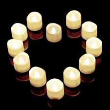 Flameless Candles12 White Bright Flickering Bulb Battery Operated Realistic Decor Unscented Led Tea Light Candleti Fake Candles Timer Candles Flameless Candles