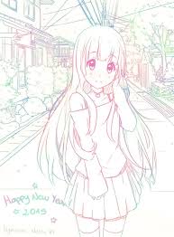 Happy New Year By Hyanna Natsu Deviantart Com On Deviantart Anime Drawings Anime Sketch Cool Drawings