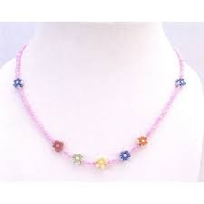 beautiful s necklace tiny pink beads