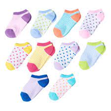 Girls 4 16 So 10 Pk Pattern No Show Socks No Show Socks Socks Girls 4