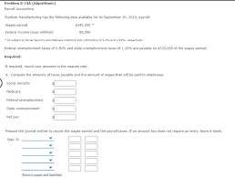 Solved Problem 8 74a Algorithmic Payroll Accounting Sta