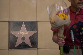 Crowds gathered at the hollywood walk of fame star of former heavyweight champion muhammad ali saturday, one day after his death in phoenix at the ali's star is the only one out of the 2,582 stars placed on a vertical surface above ground. Even Muhammad Ali S Walk Of Fame Star Is Unique