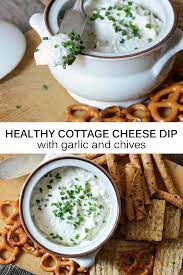 Garlic And Chive Cottage Cheese Dip Recipe Recipe Cottage Cheese Dips Cottage Cheese Recipes Cottage Cheese Dip Recipes