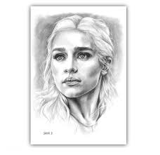 The game of thrones universe is so rich with stories. Digital File Drawing Daenerys Targaryen Game Of Thrones Mother Of Dragons Khaleesi Portrait Emilia Clarke Print Dragons Portrait Dessin Dessin