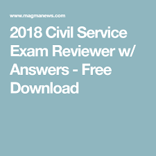 2018 Civil Service Exam Reviewer W Answers Free Download Civil Service Exam Civil Service Reviewer Civil Service