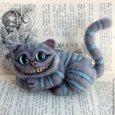 kupit igrushka cheshirskij kot kot cheshirskij kot kotenok alisa v strane chudes goluboj podelki iz vojloka valyanie iglami cheshirskij kot