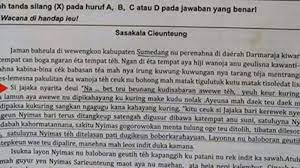 Contoh warta bahasa sunda kebakaran. Uas Bahasa Sunda Di Mi Kabupaten Bogor Siswa Kelas 5 Disuruh Mengerjakan Soal Porno Tribun Jabar