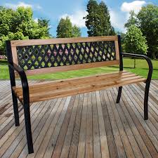 For summer parties and outdoor dining, get a table that can seat your family plus some guests. Garden Bench Seat Outdoor Seating Decorative Lattice Backrest Patio Furniture 5055493878150 Ebay