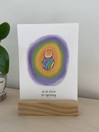 We hebben simpele kleurplaten van eenhoorns eenhoorns met een regenboog en ook moeilijke kleurplaten van eenhoorns voor volwassenen. Kaartje Regenboogbaby Cardemom