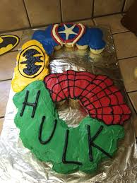 On our online portal, you can find a wide range of birthday gifts such as cakes, flower bouquets, cushions, mugs, green plants, chocolates, perfumes, soft toys, etc. Superhero Cake Made From Cupcakes For A 6 Year Old S Birthday Party Captain America Batman Spider M Boy Birthday Parties Boy Birthday Avenger Birthday Party