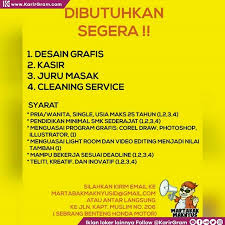 Jujur disiplin tanggung jawab mau bekerja keras bisa mengikuti prosedure kerja bisa bekerja sama. Lowongan Kerja Medan Cleaning Service Terbaru Cari Kerja