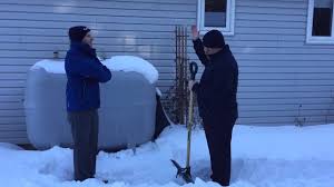 Oil tank in cargo terminal service centre. Fuel Line Freeze Up Protecting Your Outdoor Fuel Oil Tank In The Winter Youtube