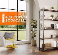 Amazon.com: Wildhome 5-Shelf Corner Bookshelf, Vintage ...