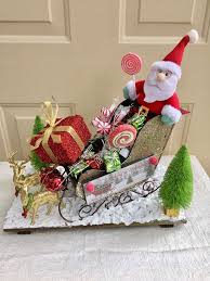 Excited To Share This Item From My Etsy Shop Santa Sleigh Table Decor Christmas Decorations To Make Christmas Table Decorations Outdoor Christmas Decorations