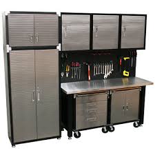 This one is sized to fit a 28x44 universal bench but could be modified to fit a smaller or larger bench. Seville Classics 9 Piece Garage Storage System S S Workbench Steel Cabinets 17641982343 Ebay
