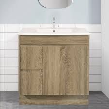 Simply put, bamboo is better for show than actual use, although its beautiful looks make it a surprisingly popular material in many homes. 90cm Oak Timber Bathroom Vanity Cabinet Floor Standing Melbourne