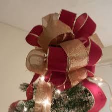 Add a unique flair to your holiday seasonadd a unique flair to your holiday season with these matte silver shiny red and baby blue ornaments. Gold Christmas Tree Topper Bow Tree Bow Cream Maroon Burgundy Ivory Present Bow Handmade Products Home Kitchen Scorazon Edu Pe