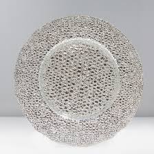 Charger plates or service plates are large plates used at full course dinners or to dress up special events like parties and weddings. Bel Air Charger Plate Vision Furniture Event Rentals