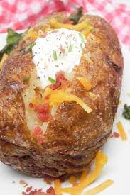Air Fryer Baked Potatoes Recipe Air Fryer Baked Potato Potato Side Dishes Cooking Light Diet