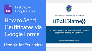 How To Send Certificates Via Google Forms First Day Of Google Forms Youtube