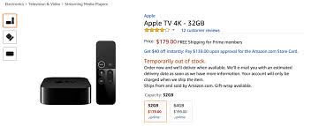 apple tv 4k sales resume at amazon