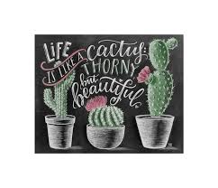 Life Is Like A Cactus Thorny But Beautiful Unique Cactus Planters Available Inspiration Cactus C Cactus Art Print Bathroom Art Decor Cactus Wall Art