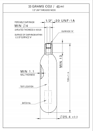 45cc 33g Co2 Cartridges Co2 Gas Cylinder Size Chart