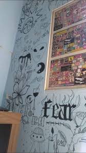 Pin By Pyetra On Aesthetic Rooms Bedroom Artwork Wall Drawing Bedroom Wall Paint